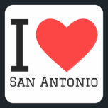 Ik hou van San Antonio Vierkante Sticker<br><div class="desc">Ik hou van San Antonio,  voor Texas liefhebbers</div>