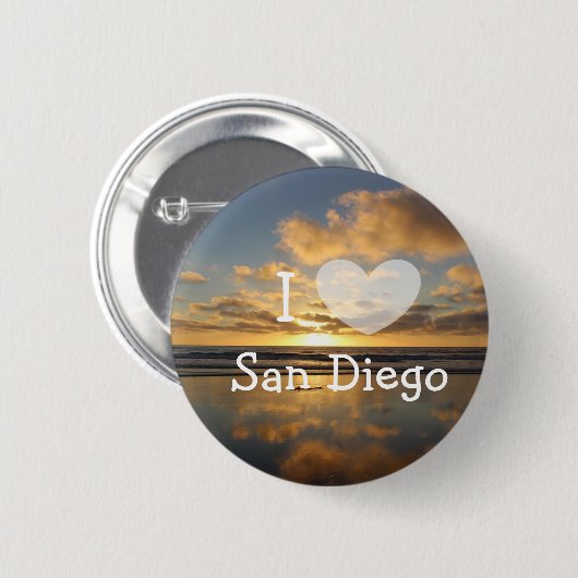 Ik hou van San Diego California Button (Voorkant /achterkant)