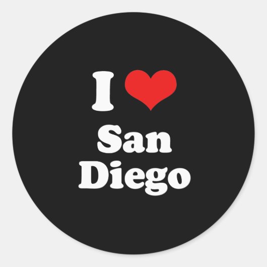 Ik hou van San Diego Tshirt Wit Tshirt Ronde Sticker (Voorkant)