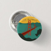 Ik hou van San Francisco - Golden Gate Bridge Ronde Button 3,2 Cm (Voorkant /achterkant)