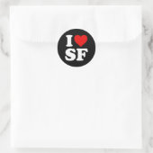 Ik hou van San Francisco hij Ronde Sticker (Tas)