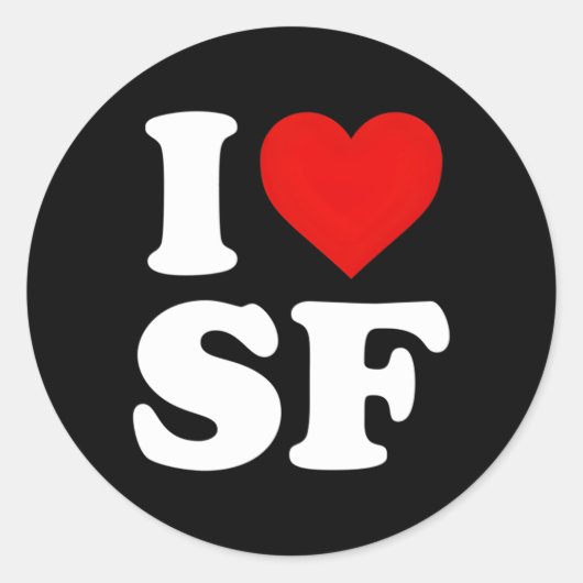 Ik hou van San Francisco hij Ronde Sticker (Voorkant)