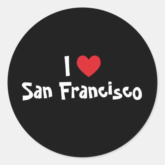 Ik hou van San Francisco Ronde Sticker (Voorkant)