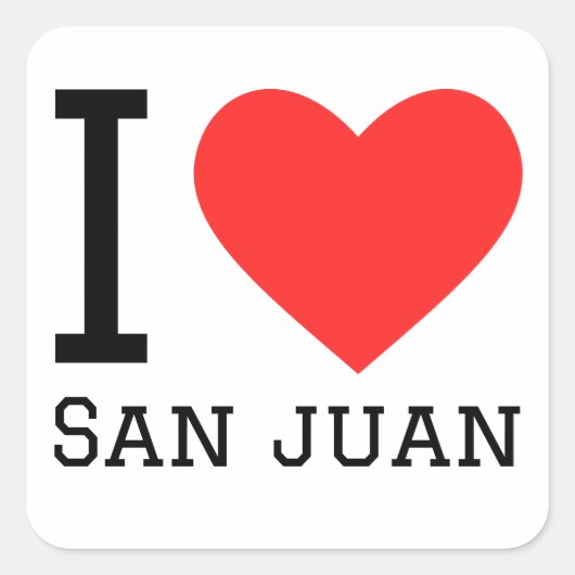 Ik hou van San Juan Vierkante Sticker (Voorkant)