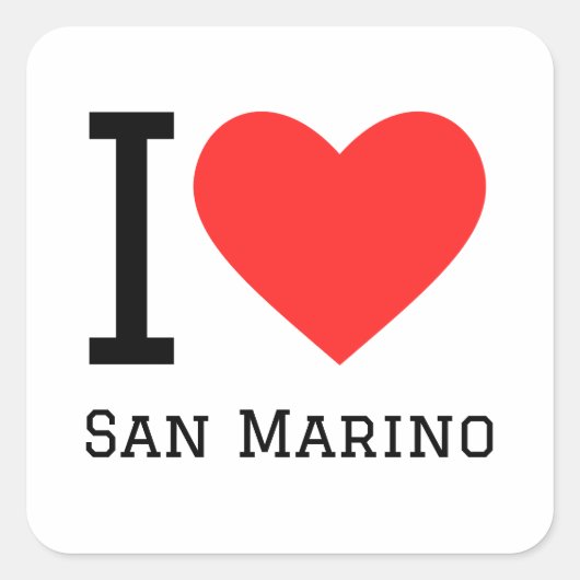 Ik hou van San Marino-vierkante sticker (Voorkant)