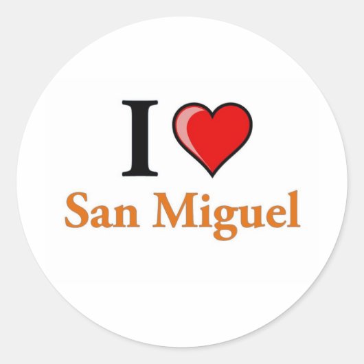 Ik hou van San Miguel Ronde Sticker (Voorkant)