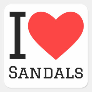 Ik hou van sandalen vierkante sticker