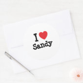 Ik hou van Sandy hart T-Shirt Ronde Sticker (Envelop)