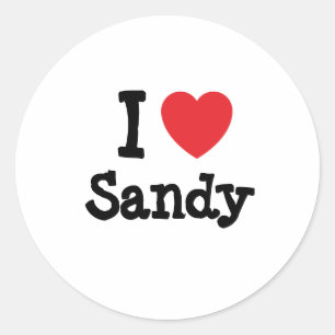 Ik hou van Sandy hart T-Shirt Ronde Sticker