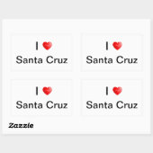 Ik hou van Santa Cruz Rechthoekige Sticker (Vel)