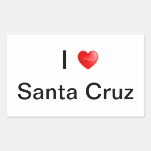 Ik hou van Santa Cruz Rechthoekige Sticker