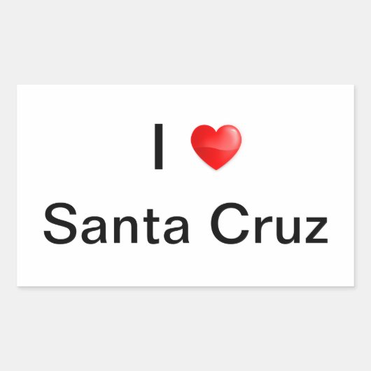 Ik hou van Santa Cruz Rechthoekige Sticker (Voorkant)