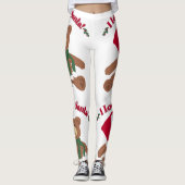 Ik hou van Santa KerstTeddy Bear Leggings (Voorkant)