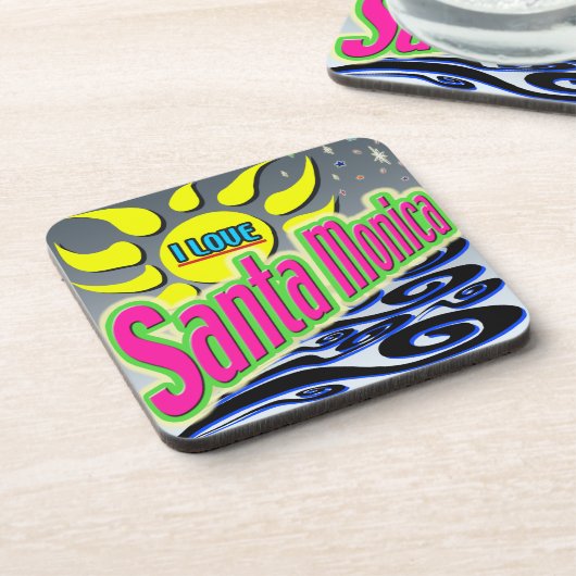 "Ik hou van Santa Monica: 'Night Sunshine' Onderze Drankjes Onderzetter (Linkerzijde)