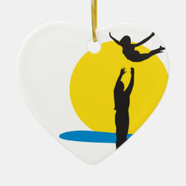 Ik hou van Santa Monica Originele Musculosfeer Keramisch Ornament