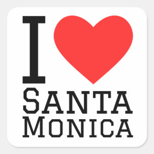 Ik hou van Santa Monica Vierkante Sticker