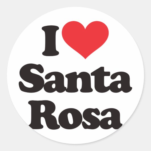 Ik hou van Santa Rosa Ronde Sticker (Voorkant)