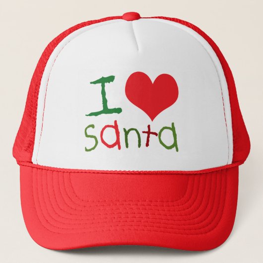 Ik hou van Santa Trucker Hat Pet (Voorkant)
