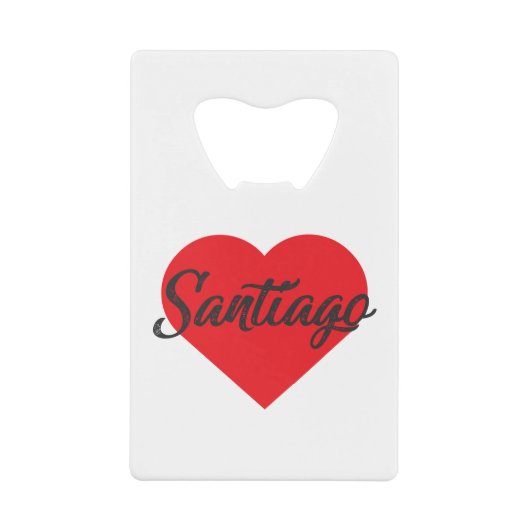 Ik hou van Santiago - Chili Creditkaart Flessenopener (Voorkant)