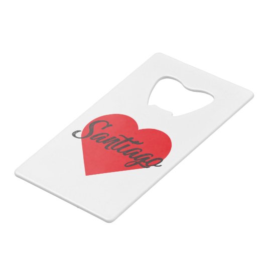 Ik hou van Santiago - Chili Creditkaart Flessenopener (Achterkant Gekanteld)