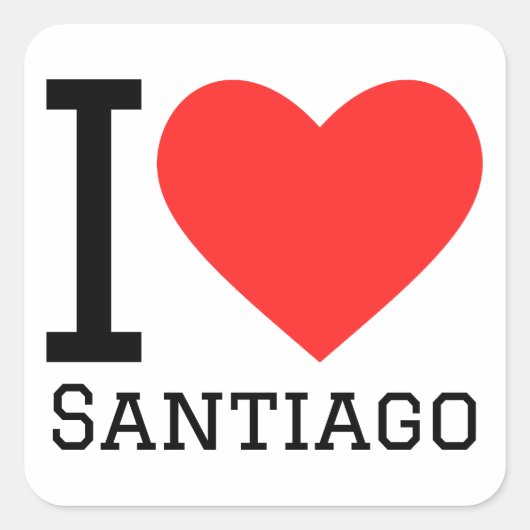 Ik hou van Santiago Vierkante Sticker (Voorkant)