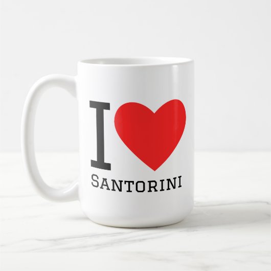 Ik hou van santorini koffiemok (Links)