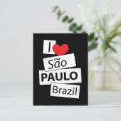 Ik hou van Sao Paulo Brazilië Briefkaart (Staand voorkant)