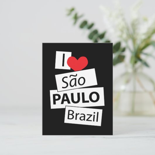 Ik hou van Sao Paulo Brazilië Briefkaart (Staand voorkant)