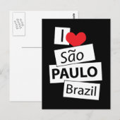 Ik hou van Sao Paulo Brazilië Briefkaart (Voorkant / Achterkant)