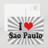 Ik hou van Sao Paulo, Brazilië Briefkaart (Voorkant / Achterkant)