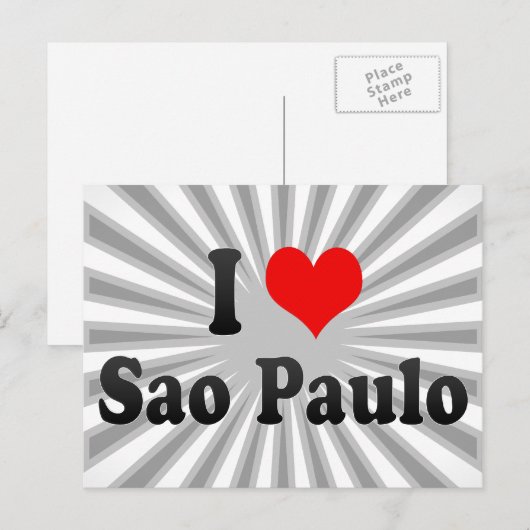 Ik hou van Sao Paulo, Brazilië Briefkaart (Voorkant / Achterkant)