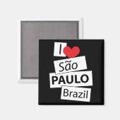 Ik hou van Sao Paulo Brazilië Magneet (Voorkant / Achterkant)