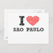 Ik hou van Sao Paulo Briefkaart (Voorkant / Achterkant)