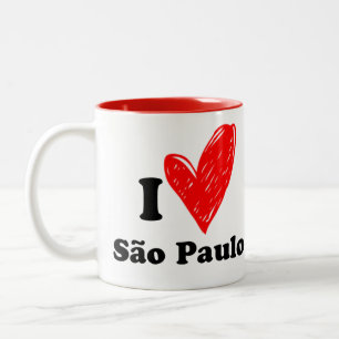 Ik hou van São Paulo Tweekleurige Koffiemok