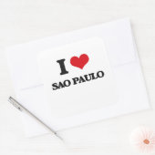 Ik hou van Sao Paulo Vierkante Sticker (Envelop)