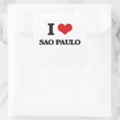Ik hou van Sao Paulo Vierkante Sticker (Tas)