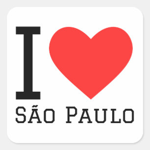 Ik hou van São Paulo Vierkante Sticker