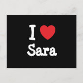 Ik hou van Sara hart T-Shirt Briefkaart (Voorkant)