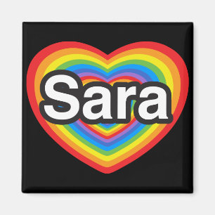 Ik hou van Sara. Ik hou van je Sara. Hart Magneet