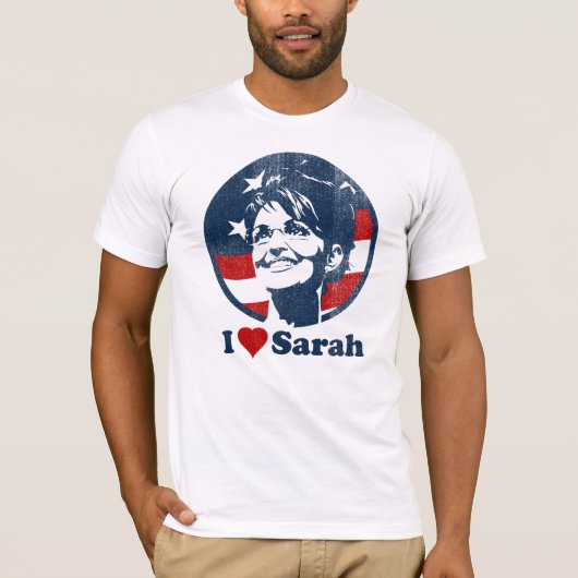 Ik hou van Sarah Flag T-shirt (Voorkant)