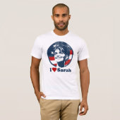 Ik hou van Sarah Flag T-shirt (Voorkant volledig)