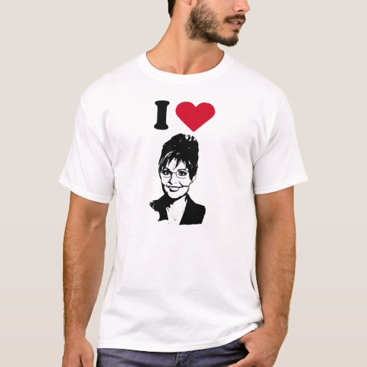 Ik hou van Sarah Palin T-shirt (Voorkant)