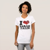 Ik hou van Sarah Palin t shirten T-shirt (Voorkant volledig)