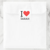 Ik hou van Sarah Vierkante Sticker (Tas)