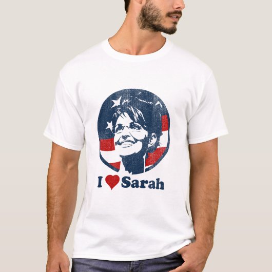 Ik hou van Sarah Womens vernietigd T-shirt (Voorkant)