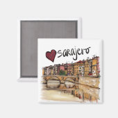 Ik hou van Sarajevo Magneet (Voorkant / Achterkant)