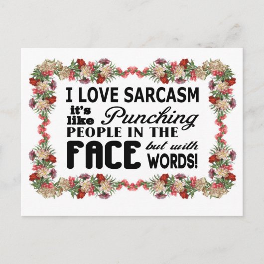 Ik hou van sarcasme briefkaart (Voorkant)