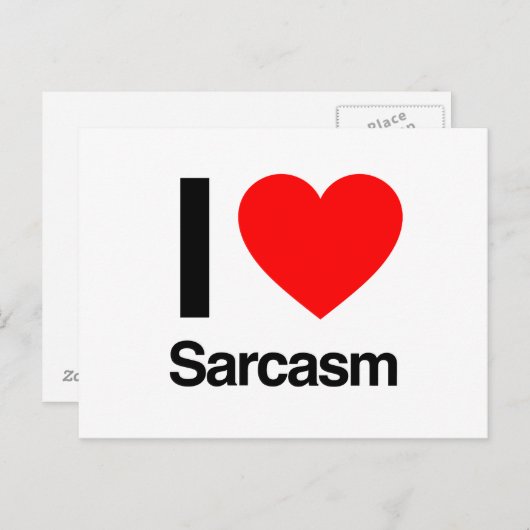 ik hou van sarcasme briefkaart (Voorkant / Achterkant)