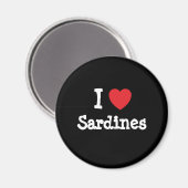 Ik hou van Sardines hart T-Shirt Magneet (Voorkant / Achterkant)