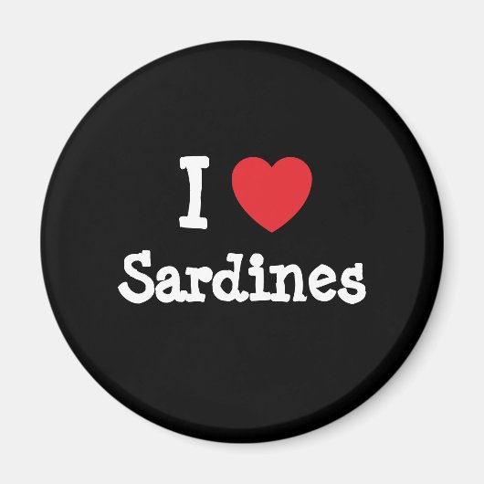 Ik hou van Sardines hart T-Shirt Magneet (Voorkant)